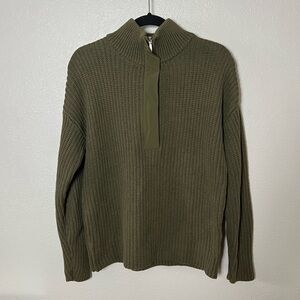 Outerknown Green Organic Cotton Half-Zip Sweater